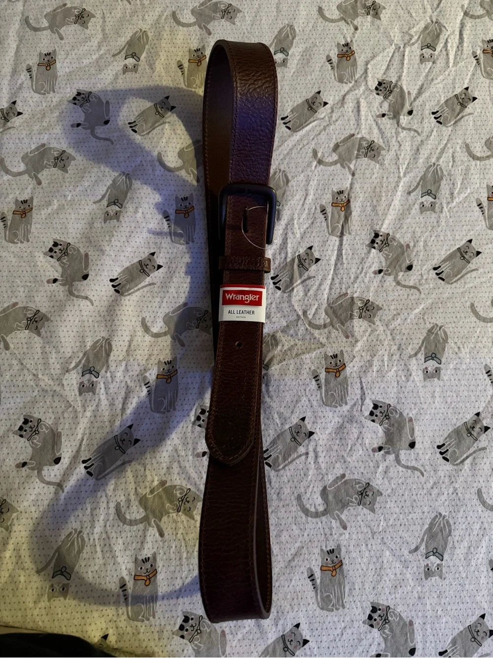 Wrangler Brown Textured Leather Belt with Classic Buckle